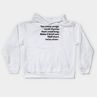 Too Many Songs (Black Ink) Kids Hoodie